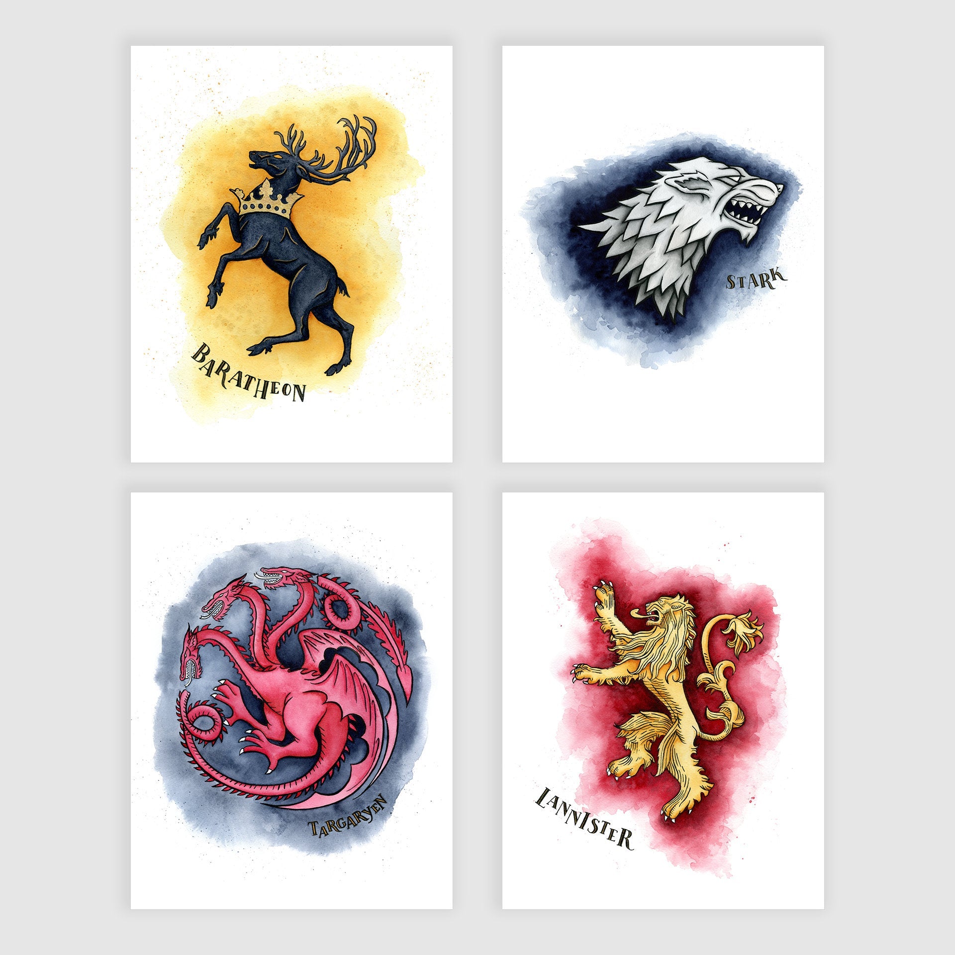game of thrones house crests