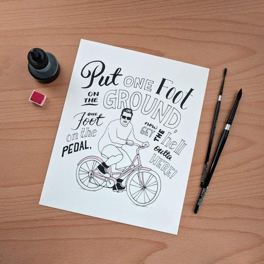 David Rose Riding a Bike Print - Variant