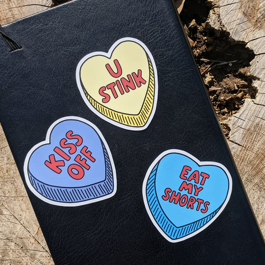 Funny Valentines 3-pk Stickers